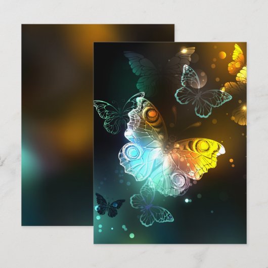 Lichtgevende vlinder en nachtvlinders advieskaart (Voorkant / Achterkant)