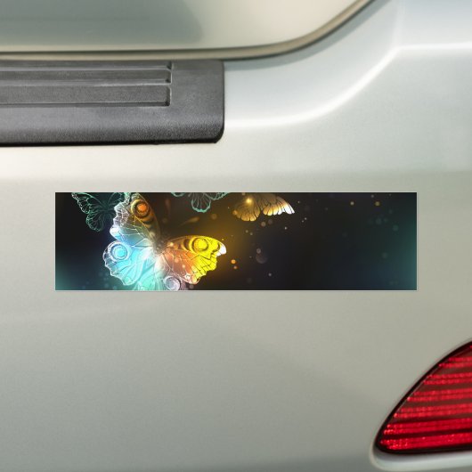 Lichtgevende vlinder en nachtvlinders bumpersticker (Op auto)