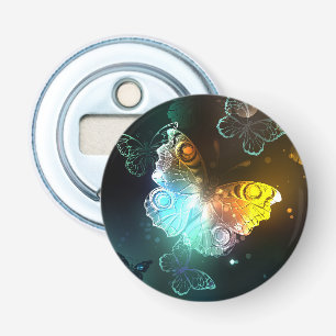 Lichtgevende vlinder en nachtvlinders button flesopener