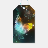 Lichtgevende vlinder en nachtvlinders cadeaulabel (Achterkant)
