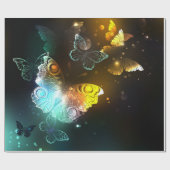 Lichtgevende vlinder en nachtvlinders cadeaupapier (Vlak)