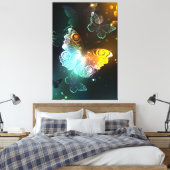 Lichtgevende vlinder en nachtvlinders canvas afdruk (Insitu (Slaapkamer))