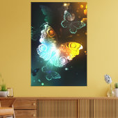 Lichtgevende vlinder en nachtvlinders canvas afdruk (Insitu (Woonkamer))