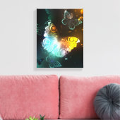 Lichtgevende vlinder en nachtvlinders canvas afdruk (Insitu (Woonkamer))