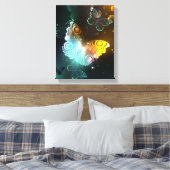 Lichtgevende vlinder en nachtvlinders canvas afdruk (Insitu (Slaapkamer))