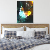 Lichtgevende vlinder en nachtvlinders canvas afdruk (Insitu (Slaapkamer))
