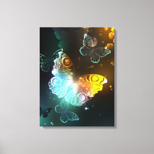 Lichtgevende vlinder en nachtvlinders canvas afdruk