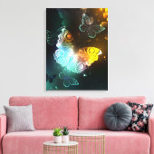 Lichtgevende vlinder en nachtvlinders canvas afdruk (Insitu (Woonkamer))