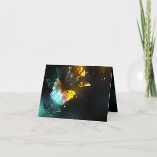 Lichtgevende vlinder en nachtvlinders feestdagen kaart
