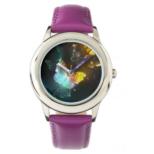 Lichtgevende vlinder en nachtvlinders horloge