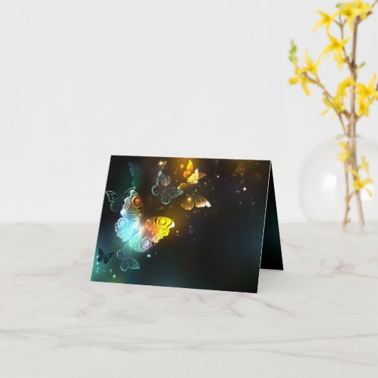 Lichtgevende vlinder en nachtvlinders kaart (Gele Bloem)