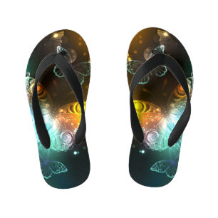 Lichtgevende vlinder en nachtvlinders kinder teenslippers