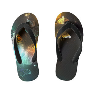 Lichtgevende vlinder en nachtvlinders kinder teenslippers
