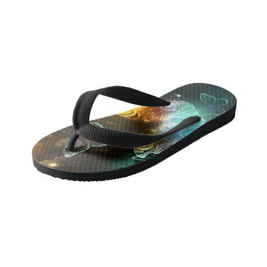 Lichtgevende vlinder en nachtvlinders kinder teenslippers (Schuin)