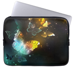 Lichtgevende vlinder en nachtvlinders laptop sleeve