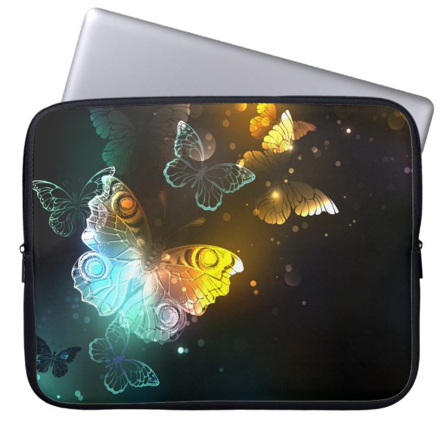 Lichtgevende vlinder en nachtvlinders laptop sleeve (Voorkant)