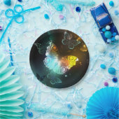 Lichtgevende vlinder en nachtvlinders papieren bordje (Feest)