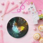 Lichtgevende vlinder en nachtvlinders papieren bordje (Feest)