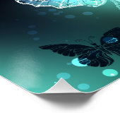 Lichtgevende vlinder en nachtvlinders perfect poster (Hoek)