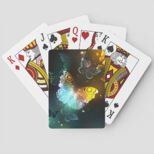 Lichtgevende vlinder en nachtvlinders pokerkaarten