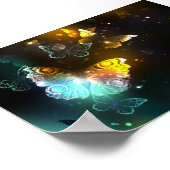 Lichtgevende vlinder en nachtvlinders poster (Hoek)