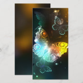 Lichtgevende vlinder en nachtvlinders save the date (Voorkant / Achterkant)