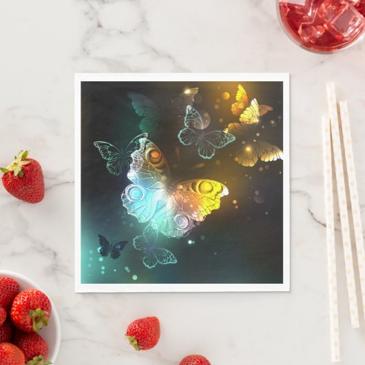 Lichtgevende vlinder en nachtvlinders servet (Insitu)