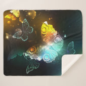 Lichtgevende vlinder en nachtvlinders sherpa deken (Voorkant (horizontaal))