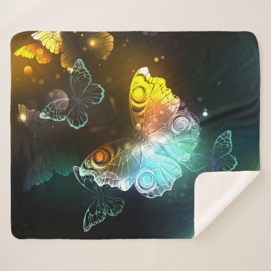 Lichtgevende vlinder en nachtvlinders sherpa deken (Voorkant (horizontaal))
