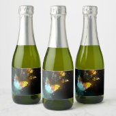 Lichtgevende vlinder en nachtvlinders sparkling wijnetiket (Flessen)