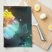 Lichtgevende vlinder en nachtvlinders theedoek (Quarter Fold)
