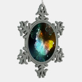 Lichtgevende vlinder en nachtvlinders tin sneeuwvlok ornament (Links)