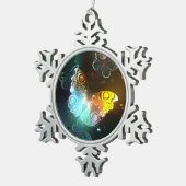 Lichtgevende vlinder en nachtvlinders tin sneeuwvlok ornament (Rechts)