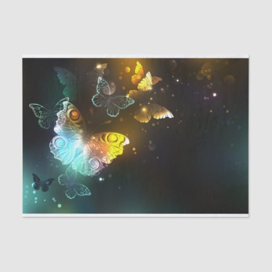Lichtgevende vlinder en nachtvlinders tissuepapier (Voorkant)