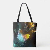 Lichtgevende vlinder en nachtvlinders tote bag (Achterkant)