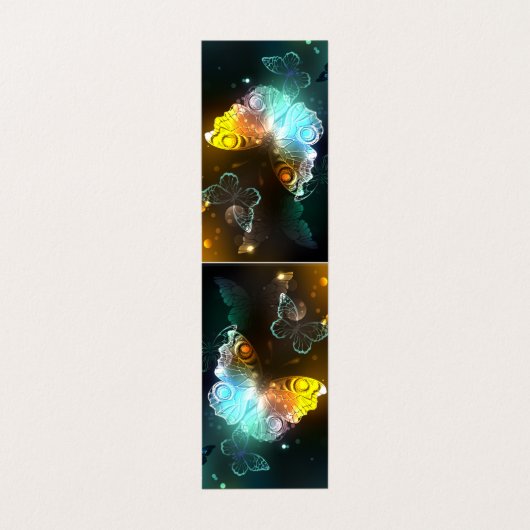 Lichtgevende vlinder en nachtvlinders visitekaartje (Buitenkant ongevouwen)