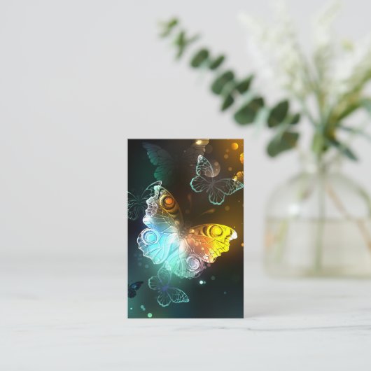 Lichtgevende vlinder en nachtvlinders visitekaartje (Staand voorkant)
