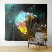 Lichtgevende vlinder en nachtvlinders wandkleed (In Situ (horizontaal))