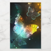 Lichtgevende vlinder en nachtvlinders wijn etiket (Enkel label)