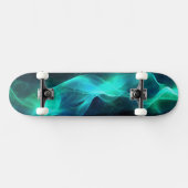 Lichtgevende vormen in blauwgroen en zwart persoonlijk skateboard (Horizontaal)