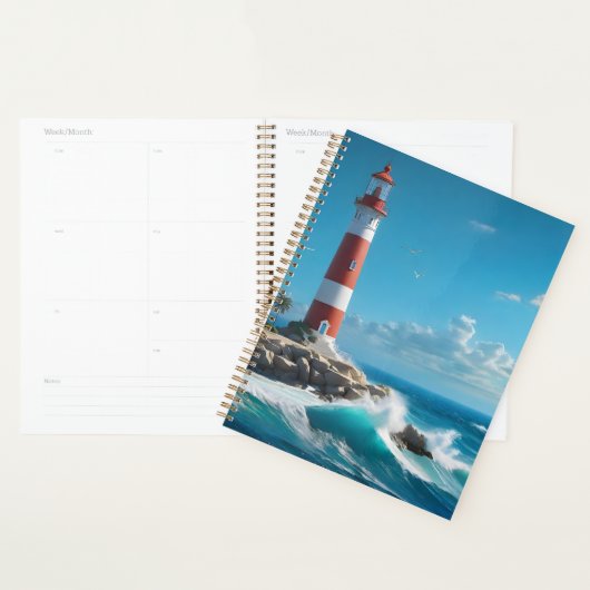 Lichtgevende vuurtorens en zonovergoten heiligdomm planner (Display)