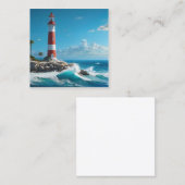 Lichtgevende vuurtorens en zonovergoten heiligdomm vierkante visitekaartje (Voorkant / Achterkant)