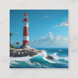 Lichtgevende vuurtorens en zonovergoten heiligdomm vierkante visitekaartje