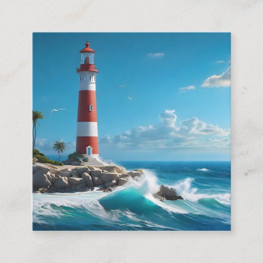Lichtgevende vuurtorens en zonovergoten heiligdomm vierkante visitekaartje (Voorkant)