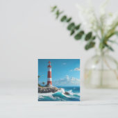 Lichtgevende vuurtorens en zonovergoten heiligdomm vierkante visitekaartje (Staand voorkant)