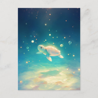 Lichtgevende Zeeschildpad Onderwater Briefkaart