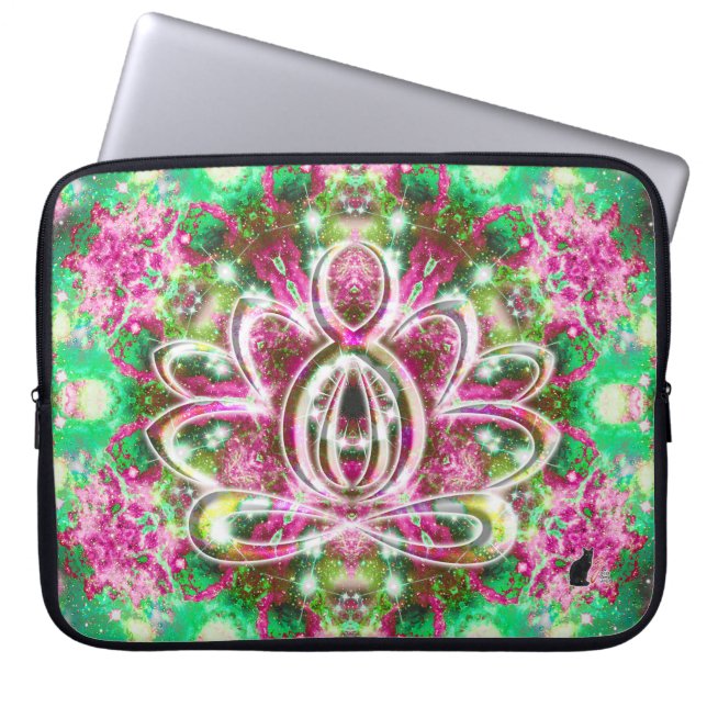 Lichtgevende Zen Lotus Laptop Sleeve (Voorkant)