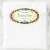 Lichtgevende Zilveren Glitter Goud Effect Product  Ovale Sticker (Tas)