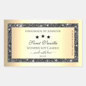 Lichtgevende Zilveren Glitter Goud Effect Product  Rechthoekige Sticker (Voorkant)