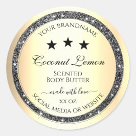 Lichtgevende Zilveren Glitter Goud Effect Product Ronde Sticker